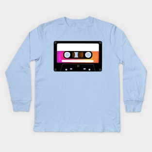 Neon 1980s Cassette Tape Kids Long Sleeve T-Shirt